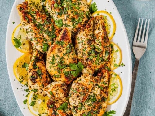 A delicious picture showcasing a Mediterranean Dish with chicken.