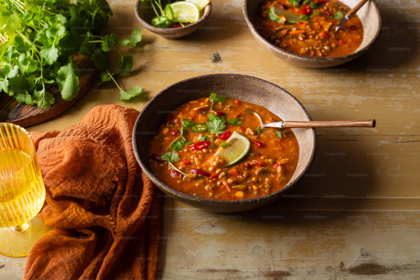 A picture of a bean soup.